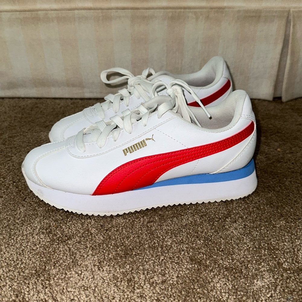 Women’s Platform, Red, White, & Blue PUMA Sneaker,